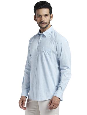 blue printed casual shirt - 17767776 - Standard Image - 3