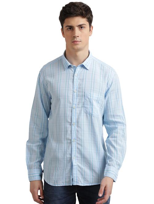 blue checkered casual shirt - 17767787 - Standard Image - 1