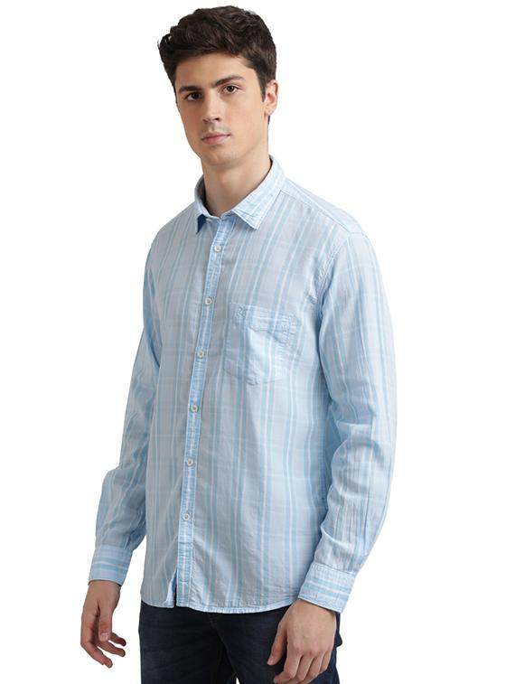 blue checkered casual shirt - 17767787 - Zoom Image - 3