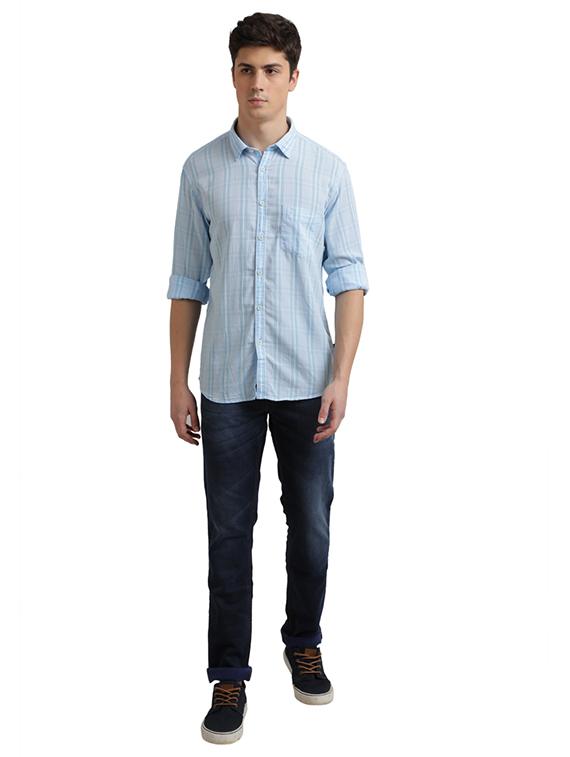 blue checkered casual shirt - 17767787 - Zoom Image - 5