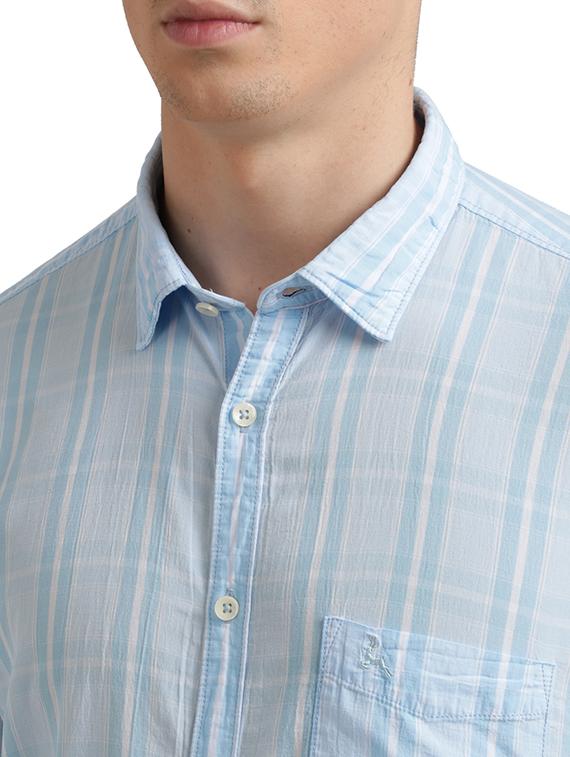 blue checkered casual shirt - 17767787 - Zoom Image - 6