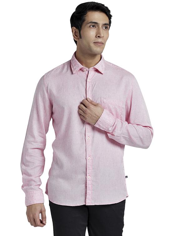 pink solid casual shirt - 17767791 - Zoom Image - 1