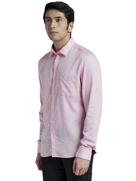 pink solid casual shirt - 17767791 - Zoom Image - 3