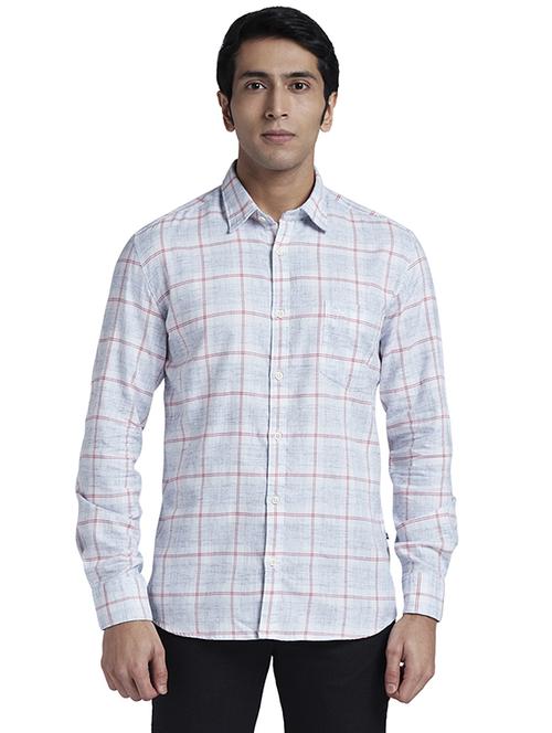 blue checkered casual shirt - 17767796 - Standard Image - 1