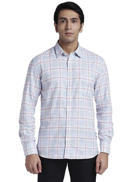 blue checkered casual shirt - 17767796 - Zoom Image - 1