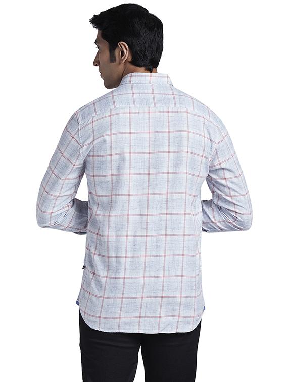 blue checkered casual shirt - 17767796 - Zoom Image - 4