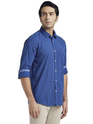 blue printed casual shirt - 17767805 - Standard Image - 3