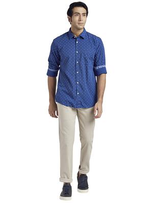 blue printed casual shirt - 17767805 - Standard Image - 5