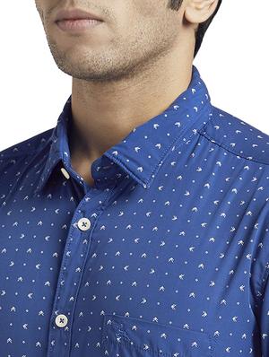 blue printed casual shirt - 17767805 - Standard Image - 6