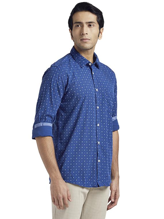 blue printed casual shirt - 17767805 - Zoom Image - 3