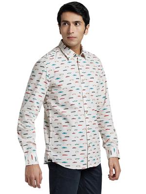 beige printed casual shirt - 17767829 - Standard Image - 2