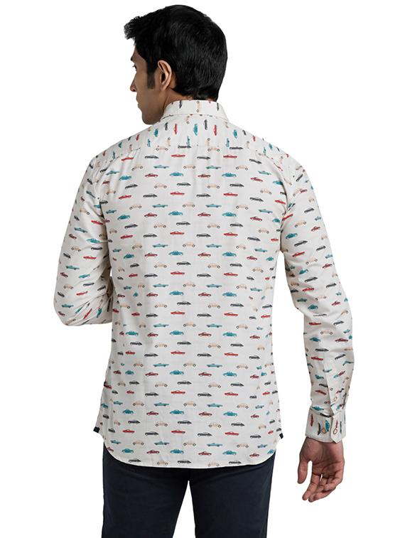 beige printed casual shirt - 17767829 - Zoom Image - 4