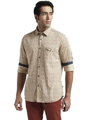 beige printed casual shirt - 17767832 - Standard Image - 2