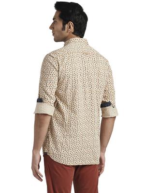 beige printed casual shirt - 17767832 - Standard Image - 4