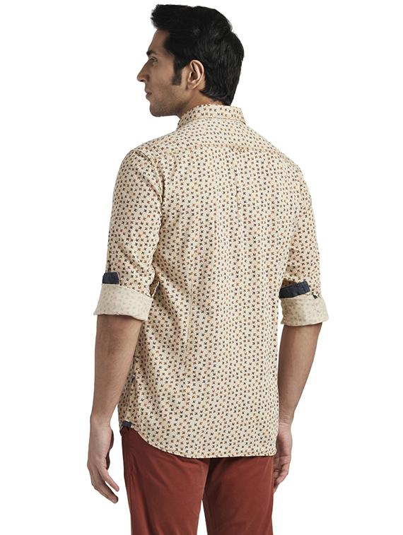 beige printed casual shirt - 17767832 - Zoom Image - 4