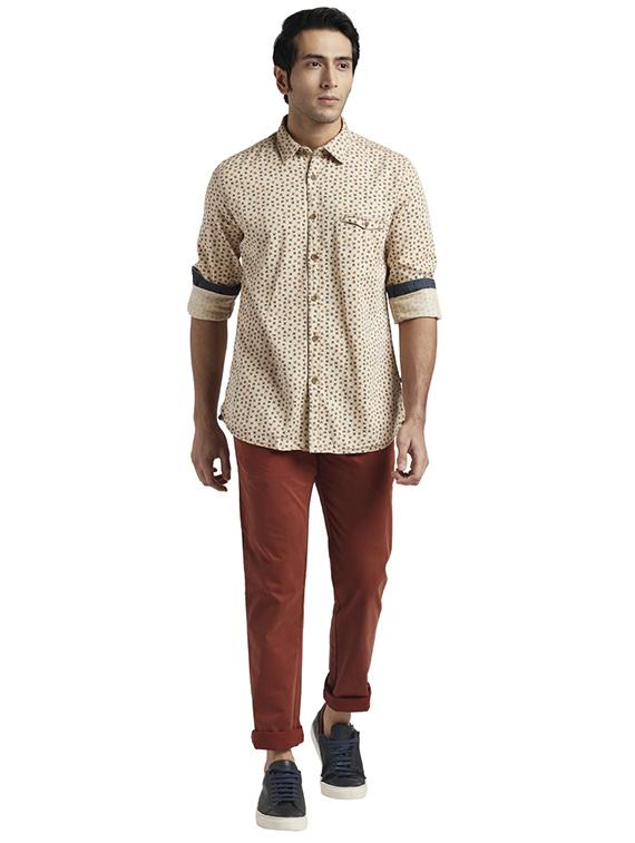 beige printed casual shirt - 17767832 - Zoom Image - 5