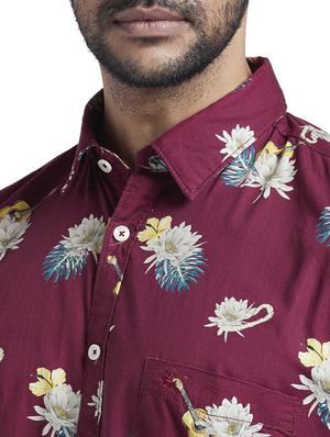 red floral casual shirt - 17767835 - Standard Image - 6