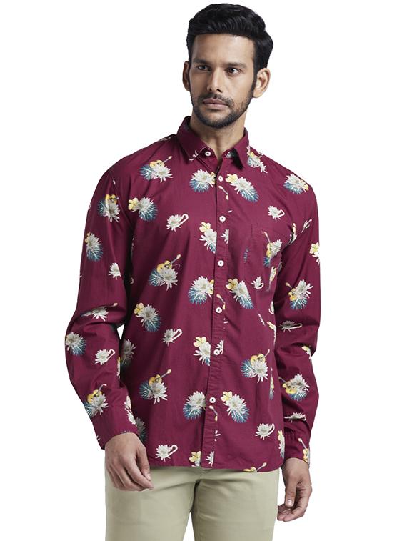 red floral casual shirt - 17767835 - Zoom Image - 1
