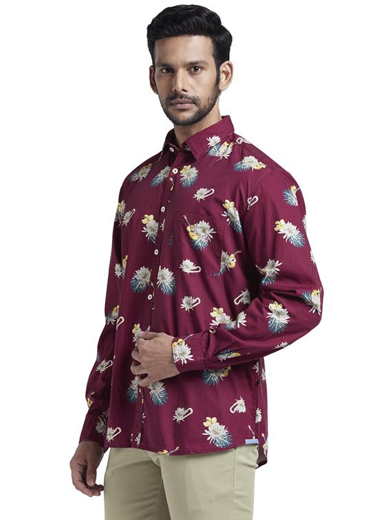 red floral casual shirt - 17767835 - Zoom Image - 2