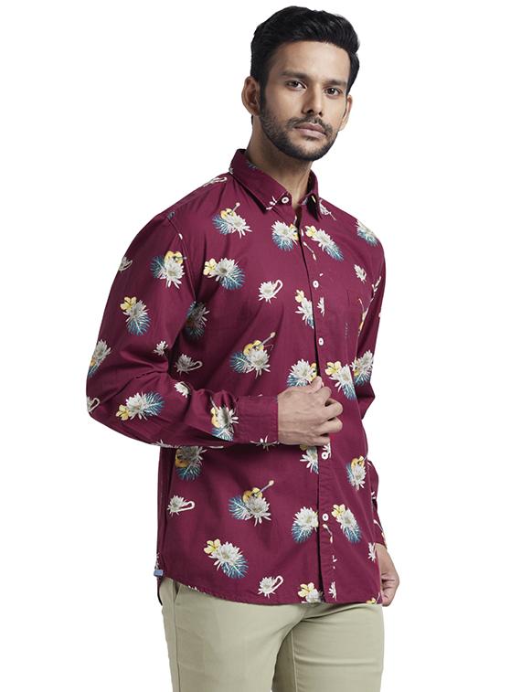 red floral casual shirt - 17767835 - Zoom Image - 3