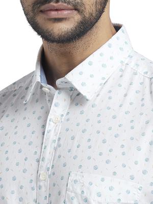 white printed casual shirt - 17767845 - Standard Image - 6