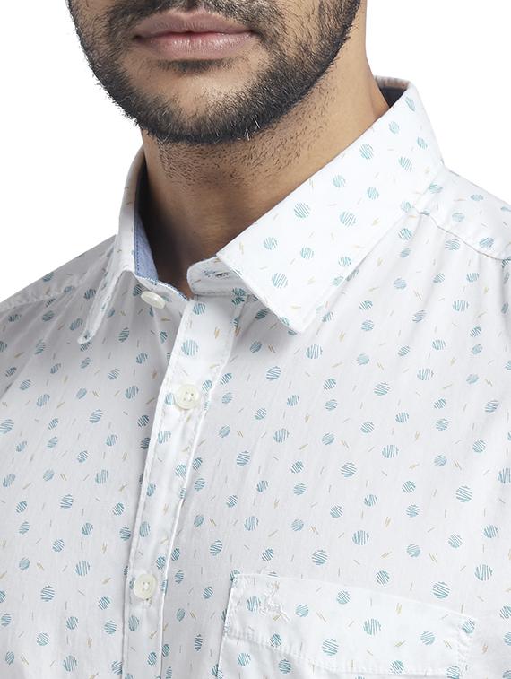 white printed casual shirt - 17767845 - Zoom Image - 6