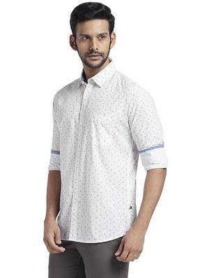 white printed casual shirt - 17767848 - Standard Image - 3