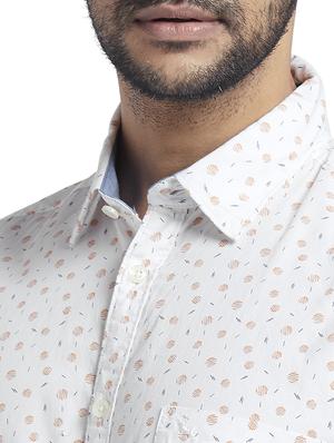 white printed casual shirt - 17767848 - Standard Image - 6