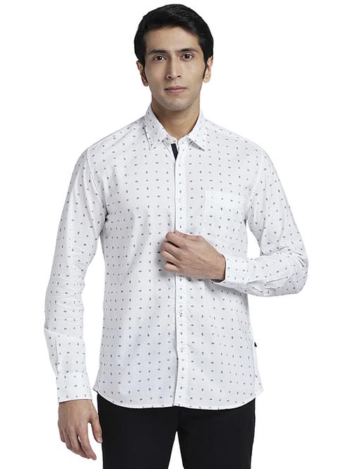 white printed casual shirt - 17767857 - Standard Image - 1