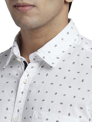 white printed casual shirt - 17767857 - Standard Image - 6