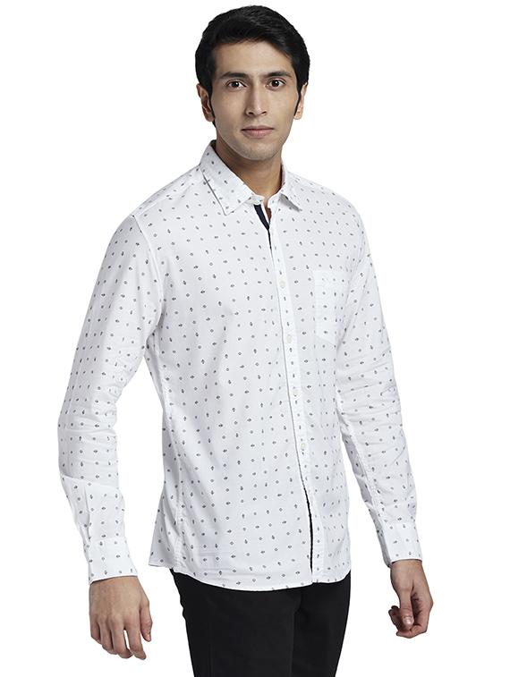 white printed casual shirt - 17767857 - Zoom Image - 2