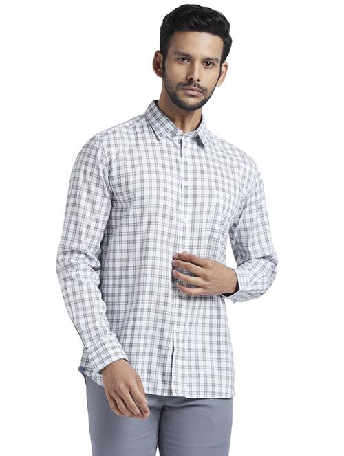 white checkered casual shirt - 17767860 - Standard Image - 1