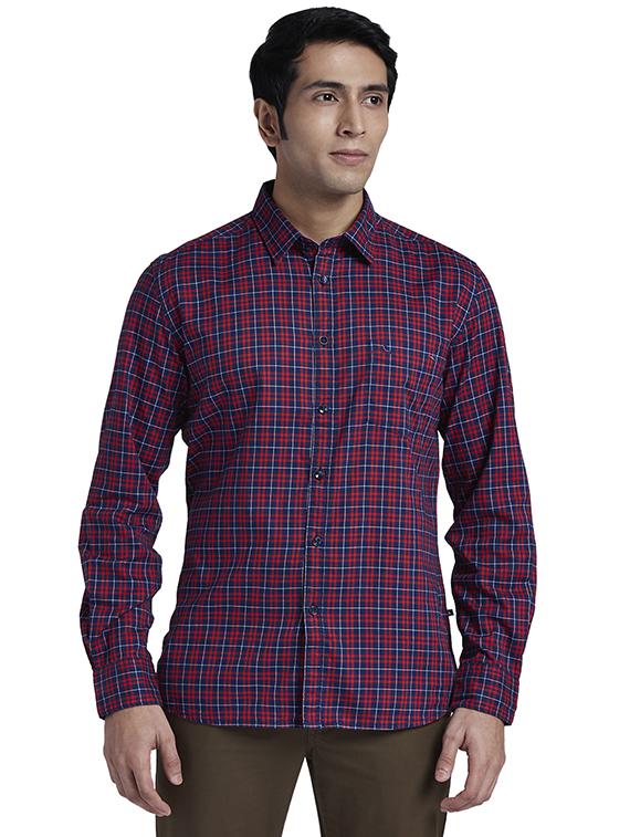 blue checkered casual shirt - 17767865 - Zoom Image - 1