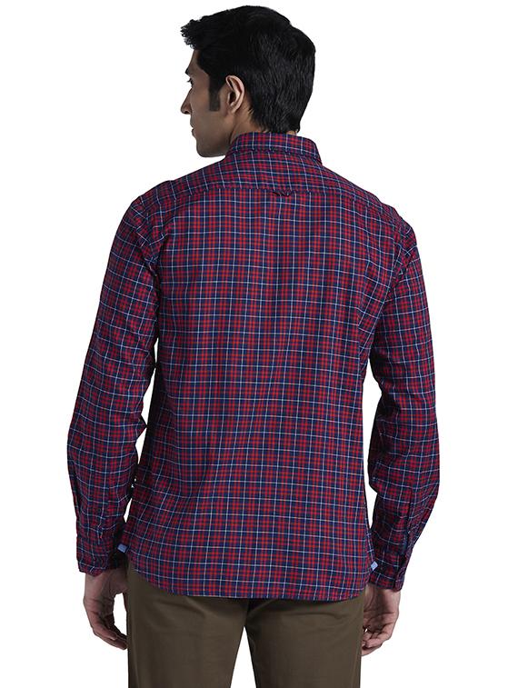 blue checkered casual shirt - 17767865 - Zoom Image - 4