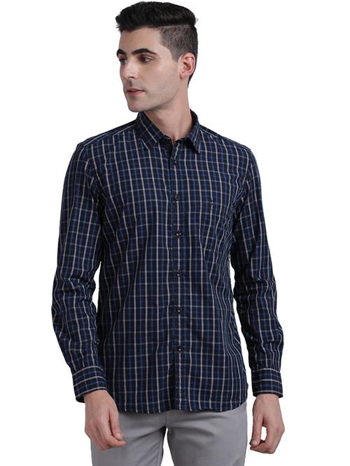 blue checkered casual shirt - 17767874 - Standard Image - 1