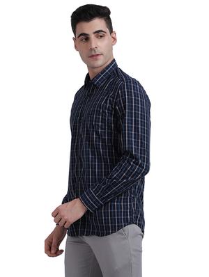 blue checkered casual shirt - 17767874 - Standard Image - 3