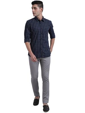 blue checkered casual shirt - 17767874 - Standard Image - 5