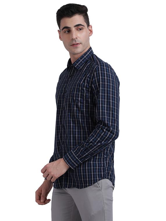 blue checkered casual shirt - 17767874 - Zoom Image - 3