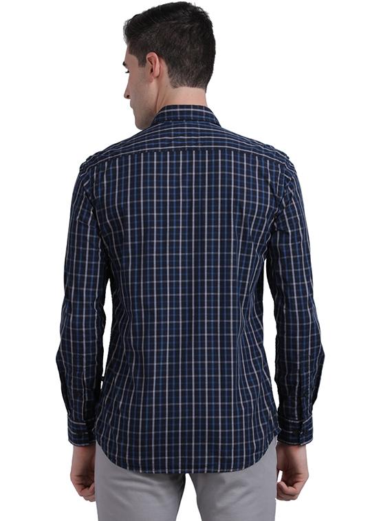 blue checkered casual shirt - 17767874 - Zoom Image - 4