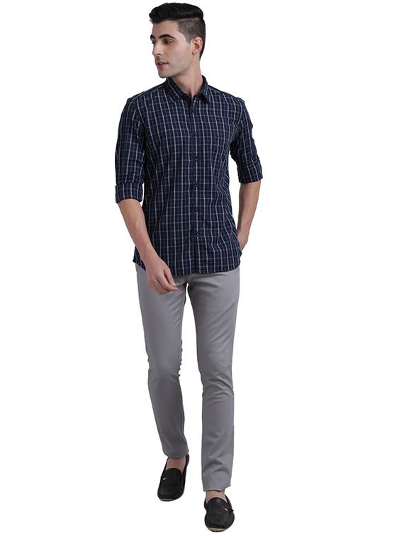 blue checkered casual shirt - 17767874 - Zoom Image - 5