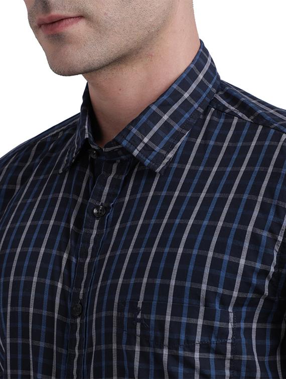 blue checkered casual shirt - 17767874 - Zoom Image - 6