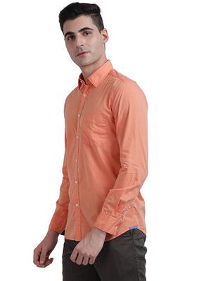 orange solid casual shirt - 17767879 - Standard Image - 3