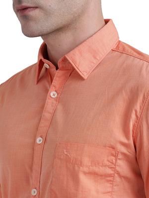 orange solid casual shirt - 17767879 - Standard Image - 6