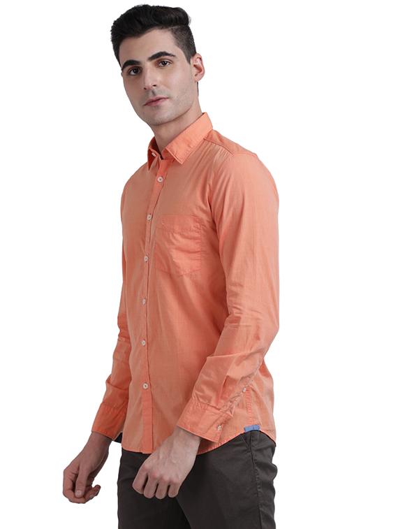 orange solid casual shirt - 17767879 - Zoom Image - 3
