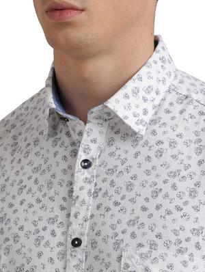white printed casual shirt - 17767884 - Standard Image - 6