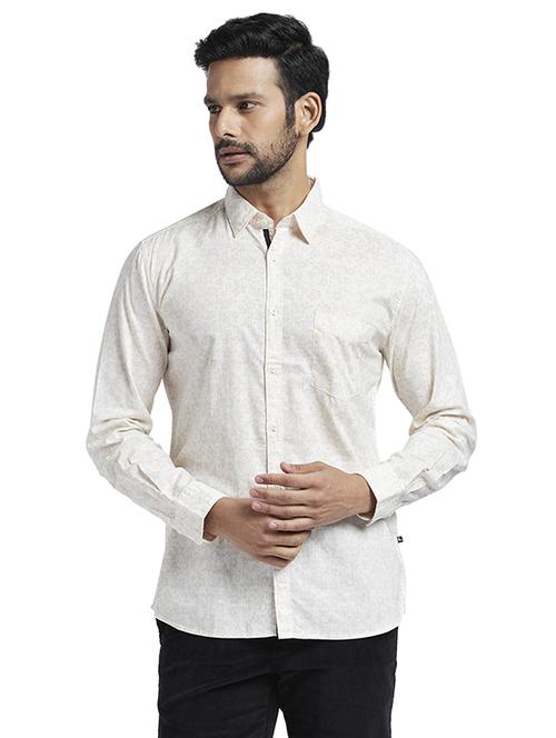 beige printed casual shirt - 17767915 - Standard Image - 1