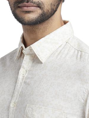 beige printed casual shirt - 17767915 - Standard Image - 6
