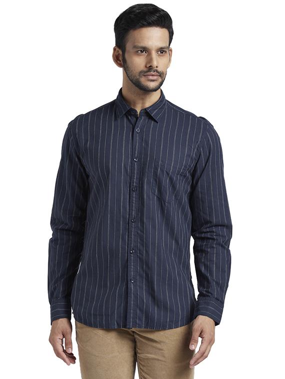 blue striped casual shirt - 17767929 - Zoom Image - 1