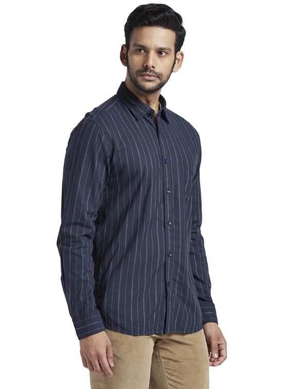 blue striped casual shirt - 17767929 - Zoom Image - 3