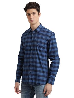 blue checkered casual shirt - 17767931 - Standard Image - 2